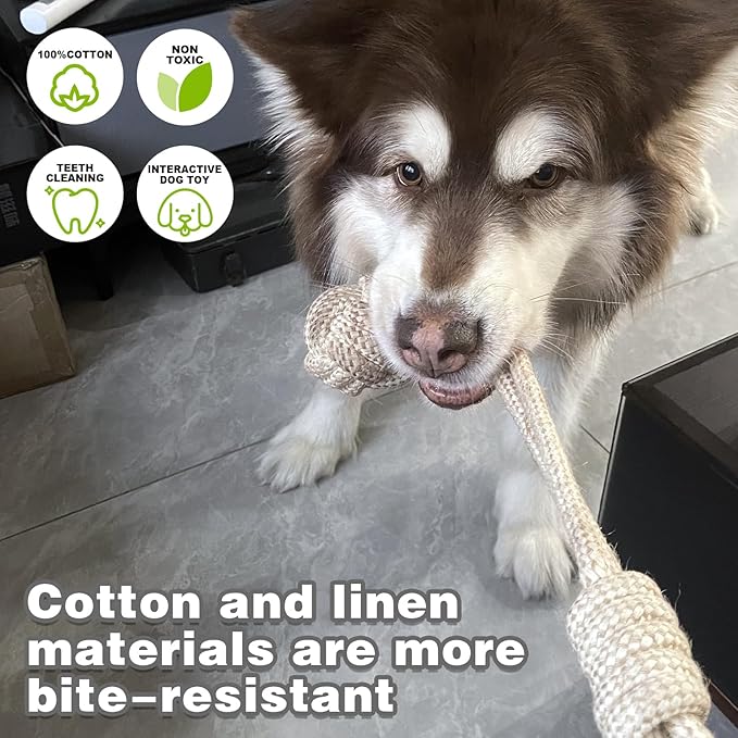 Dog Rope Toy, Rope Toys for Dogs Aggressive Chewers, for Large Dogs for Cleaning Teeth, Bite Resistant, 3 Pack