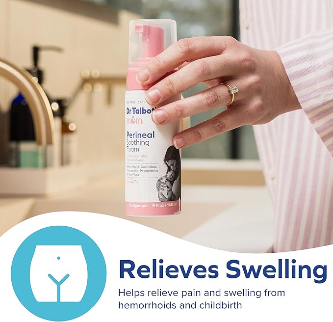 Dr. Talbot's Mom Perineal Soothing Foam - Cooling Postpartum Relief with Witch Hazel and Citroganix - Postpartum Essentials - 5 fl oz