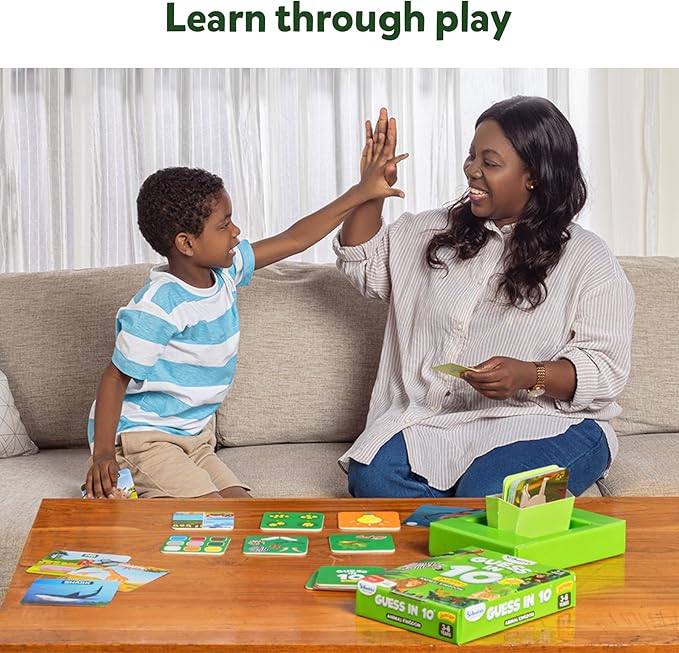 Skillmatics Guess in 10 - Animal Kingdom, Card Game for Preschool Kids, Girls & Boys, Fun Travel Game & Gifts for Ages 3, 4, 5, 6