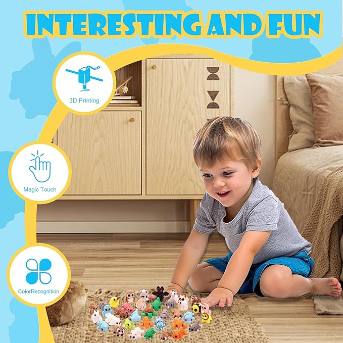 37PCS Animals Figures, Mini 3D Printed Animals Fidget Toys for Halloween, Fun Party Favors for Kids, Unique Birthday Gift, Classroom Rewards, 3D Printed Desk Pets Articulated Toy