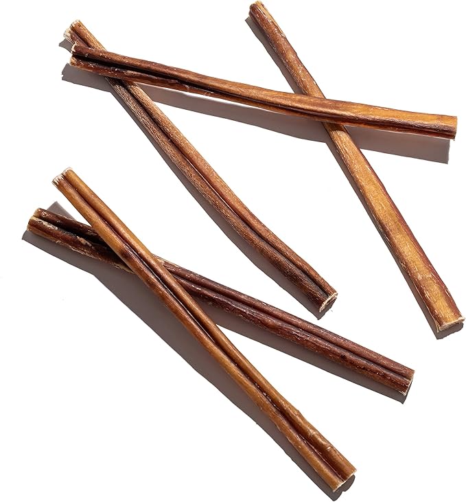 Jack&Pup 12 Inch Thick Bully Sticks for Large Dogs (10 Pack) Bully Sticks for Medium Dogs, Single Ingredient Dog Chew Sticks