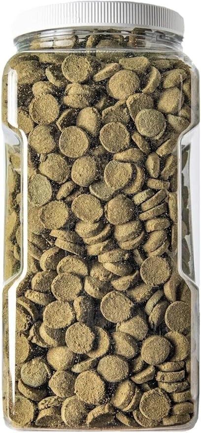 Aquatic Foods Inc. 18mm - 3/4" Wafers of Spirulina, Algae, Veggies, Sinking Wafers for Bottom Fish, Shrimp, Snails, Crabs, Crayfish, All Tropical Fish, Zeigler Wafer…1-lb & 10oz Med Jar