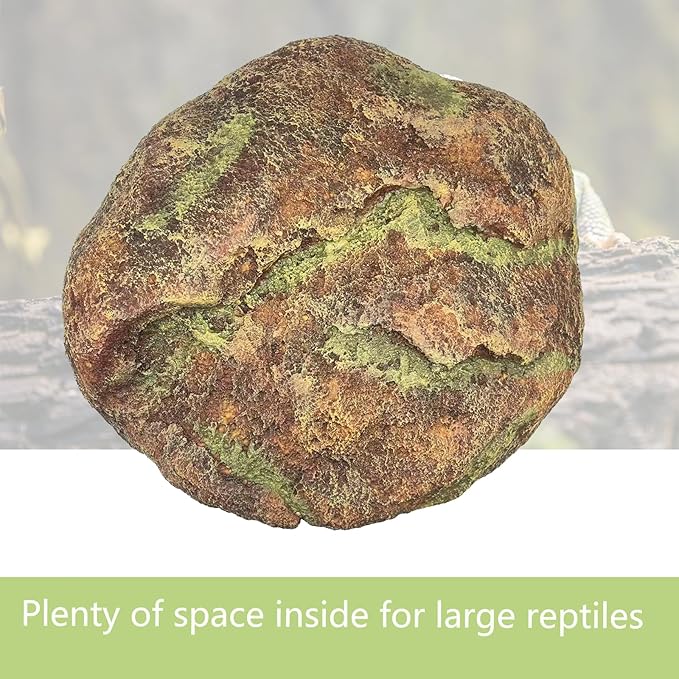 Extra Large Reptile Hide Resin Snake Hideout for Ball Pythons Amphibians Hides and Caves Simulation Rock Reptile Habitat Hidden for Habitat Lizard Leopard Gecko Bearded Dragon