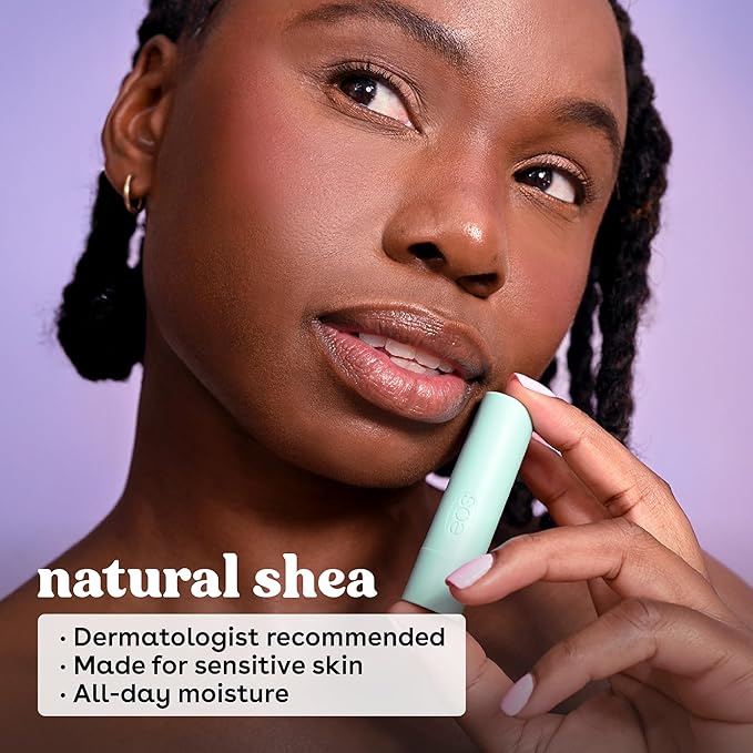 eos Natural Shea Lip Balm- Birthday Cake, All-Day Moisture Lip Care Products, 0.25 oz