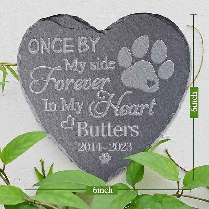 Pet Memorial Stones, Gifts, Loss of Sympathy Dog Gifts for Dog, Bereavement Grave Marker, in Memory - Style G, 6''x6''/15x15cm