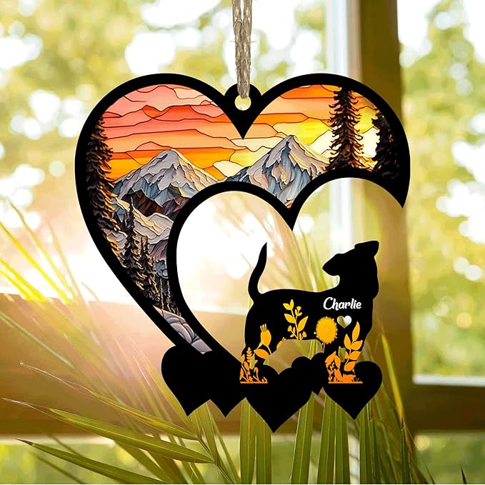 Lovely POD Jack Russell Terrier Suncatcher Ornaments, Personalized Jack Russell Terrier Memorial with Name, Dogs Loss Ornaments, Dog Remembrance Gift, Dog Memory Ornament, Loss of Dogs Sympathy Gifts