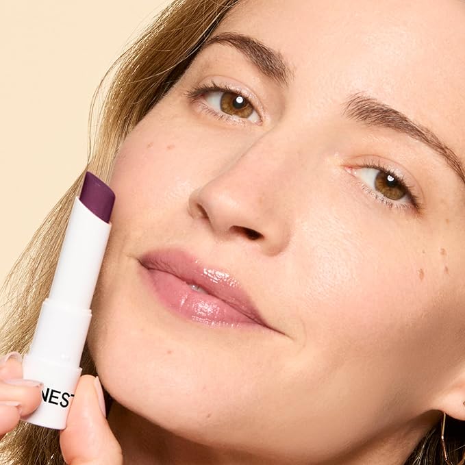 Honest Beauty Moisturizing Vegan Tinted Lip Balm, Antioxidant-Rich, Acai Extracts Avocado Oil, Paraben and Cruelty-Free, Plum Drop