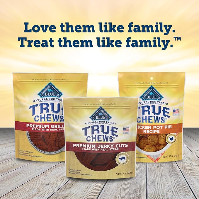 Blue Buffalo True Chews Premium Jerky Cuts Dog Treats, Made in The USA with Natural Ingredients, Beef, 20-oz Bag
