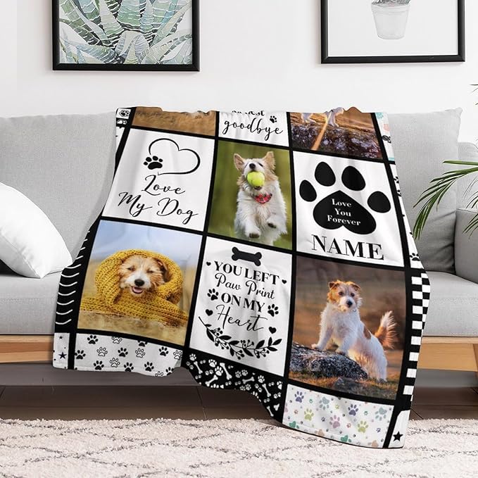 D-Story You were My Favorite Hello and Hardest Goodbye Pet Memorial Blanket with Pictures Customized, Dog Memorial Gifts for Loss of Dog, Pet Memorial Gifts for Dogs, Pet Loss Gifts, Made in USA