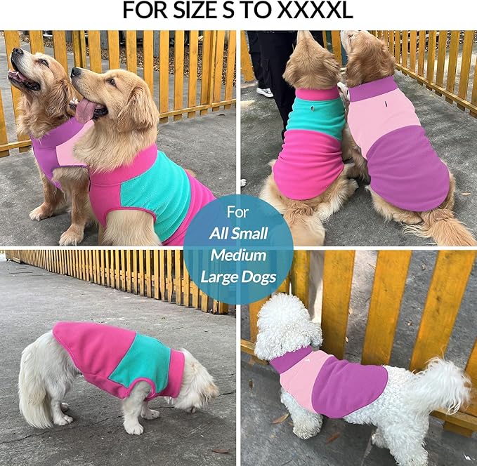Queenmore XX-Large Fleece Dog Sweater, Soft Dog Fleece Sweater, Pet Vest Winter Jacket Coat Sweatshirt for Male or Female Cats Puppy Small Medium Large Extra Large Breed