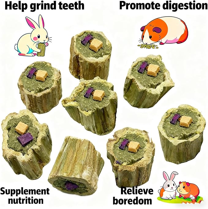 Rabbit Chew Toys Guinea Pig Treats Natural Papaya Wood Chew Sticks for Teeth Bunny Guinea Pig Hamster Chinchilla