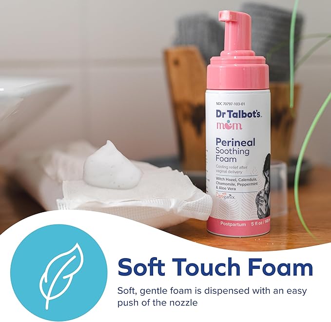 Dr. Talbot's Mom Perineal Soothing Foam - Cooling Postpartum Relief with Witch Hazel and Citroganix - Postpartum Essentials - 5 fl oz