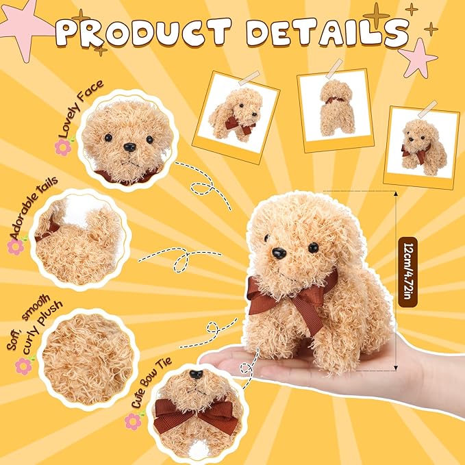 Liliful 50 Pcs Valentine Mini Puppy Dogs Small Stuffed Dog Bulk Cute Stuffed Animal Adopt a Dog Party Favors for Kids Valentine Goodie Bag Fillers Gifts Classroom Birthday(Multicolored,Elegant Style)