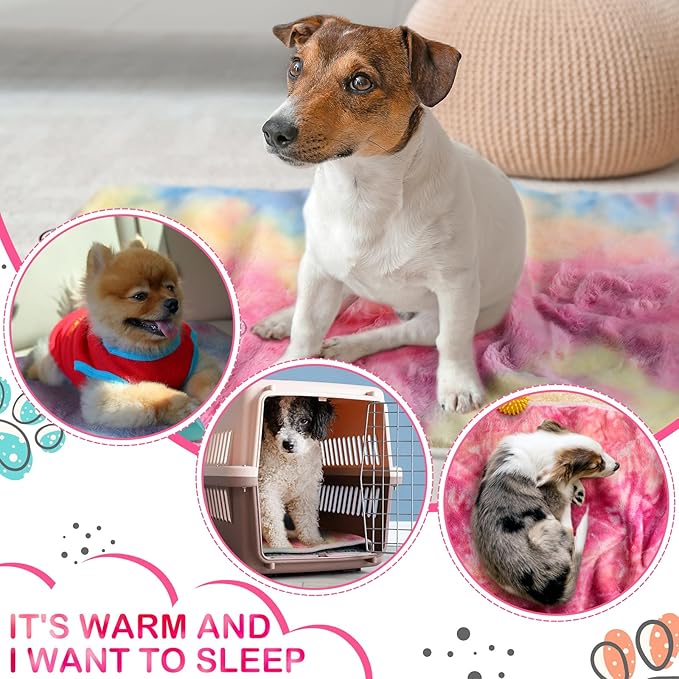 Reginary 4 Pcs Waterproof Guinea Pig Blankets Washable Small Animal Fleece Bedding Guinea Pig Cage Liners Reusable Training Pads Pet Pee Pad Sleep Mat for Hamster(Tie Dye Pattern,12 x 12 Inch)