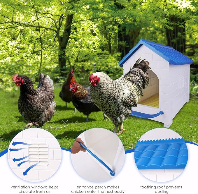 Waterproof Chicken Nesting Boxes for Chickens, Nesting Box for Laying Eggs, Washable Nesting Pad, Wall or Ground Mounted, Indoor & Outdoor Laying for Chicken, Duck, Rabbit, Poultry (1 Pack)