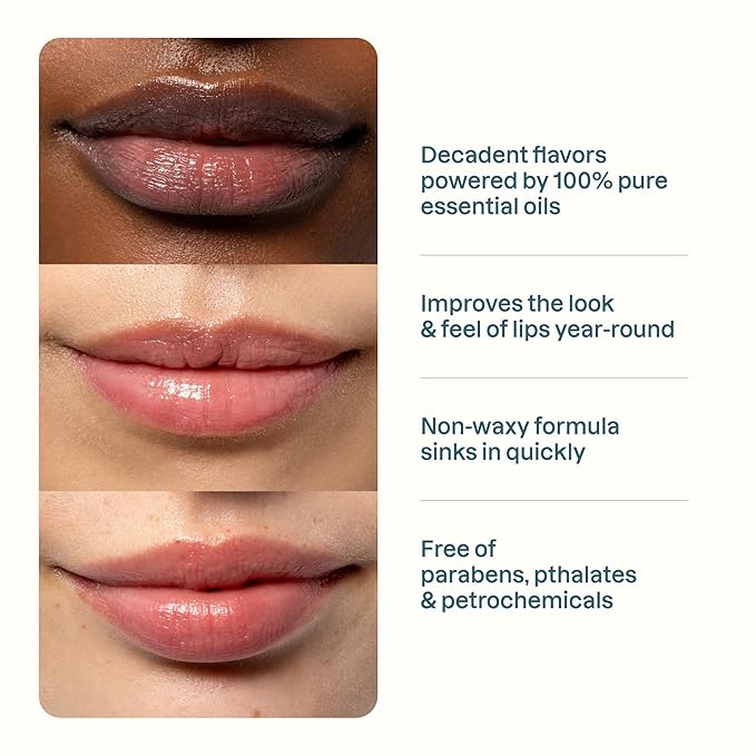 Cliganic Tinted Lip Balm Set - 4 Colors, Hydrating, Enriched with Vitamin E, Cruelty Free, Stocking Stuffer Gift