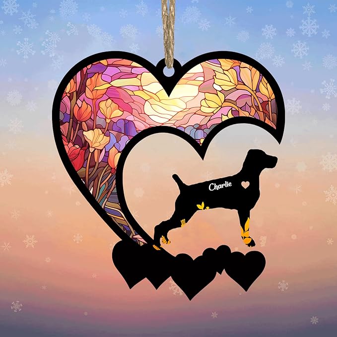 Lovely POD Weimaraner Suncatcher Ornaments, Personalized Weimaraner Memorial with Name, Dogs Loss Ornaments, Dog Remembrance Gift, Dog Memory Ornament, Loss of Dogs Sympathy Gifts