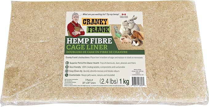 Fiber Cage Liner - 7 Pack - Super Absorbent, Odor Blocking, All Natural, Dust-Free, Hypoallergenic, Biodegradable Liner for Rabbits, Guinea Pigs, Hamsters, & Other Small Animals