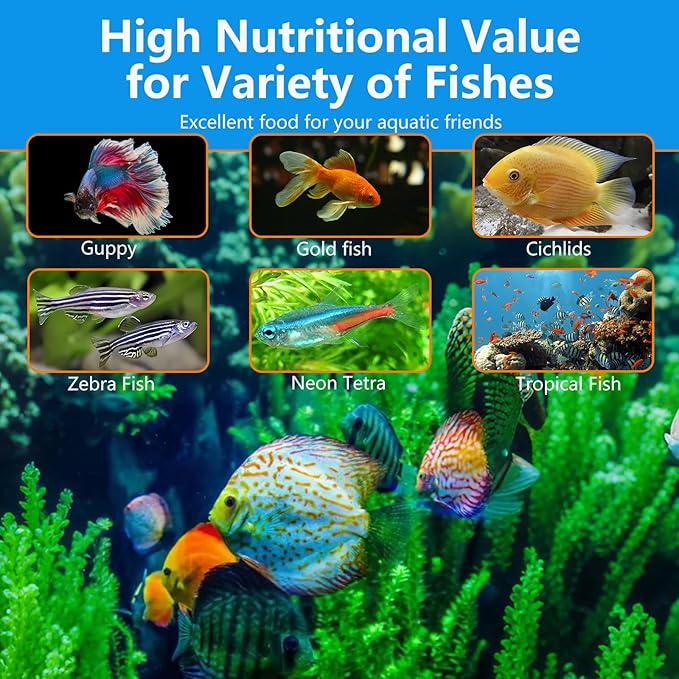 Brine Shrimp Fish Food - High Protein Non-Living Adult Brine Shrimp for Bettas, Goldfish, Cichlids & - Color Enhancing, -Instant Liquid Slow Sinking Tropical Fish Food (12.5oz)