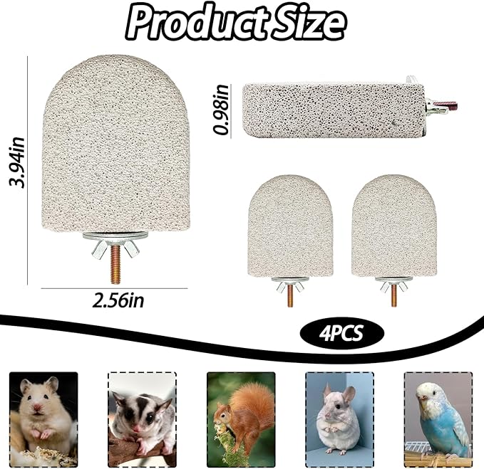kathson 4PCS Hamster Climbing Ledge Platform, Hamster Lava Ledge, Pet Chewing GrindingToys Chinchillas Lava Block Toys Small Animals Cage Accessories for Guinea Pig, Squirrel, Gerbil, Bird