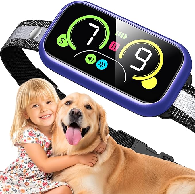 Dog Bark Collar Pro, Instant Bark Solution, Smart Anti Barking Device with 4 Correction Modes, Fast-Acting Barking Collar for for Large Medium Small Dogs 5-150lbs, Ideal for Home & Outdoor Use