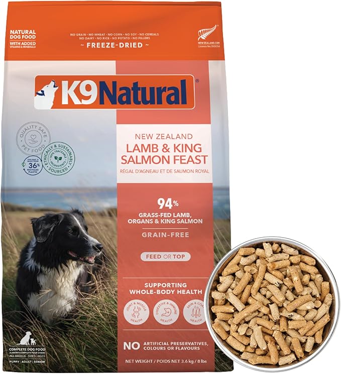 K9 Natural Freeze-Dried Dog Food Lamb & King Salmon Feast 8lb