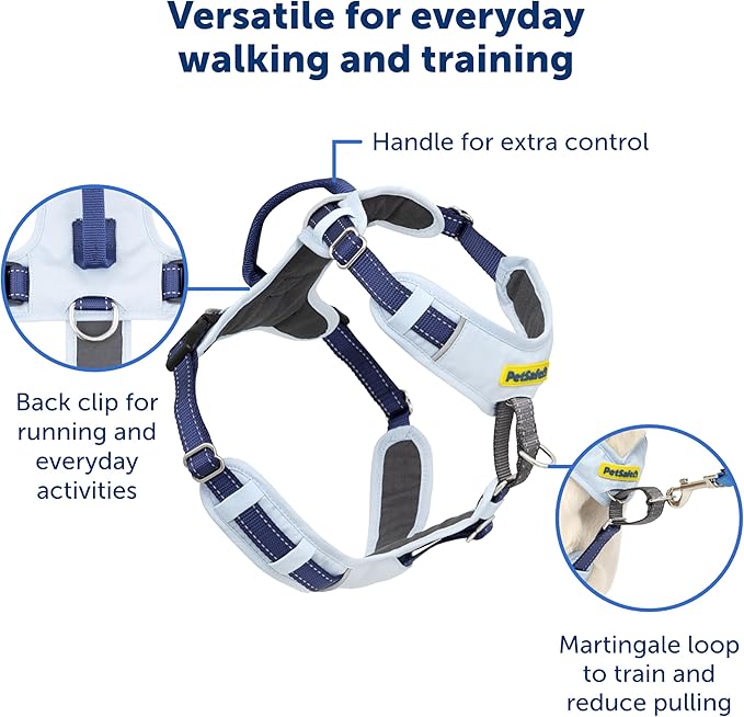 PetSafe Easy Walk Comfort No-Pull Dog Harness - Better Walk Training Harness - Full Body Padded Design - Durable Fabric - 5 Point Adjustable Fit - Everyday Leash Training - Black - Small/Medium