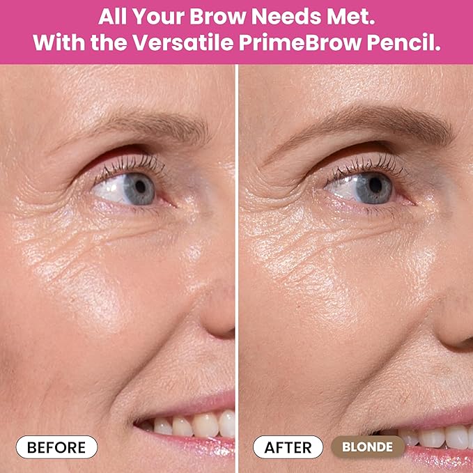PrimeBrow Pencil for Mature Women ??Ultra-Precise Tip for Natural, Hair-Like Strokes ??Smudge-Proof & Long-Lasting Wear ??Great for Thinning, Sparse, or Graying Brows (Blonde)