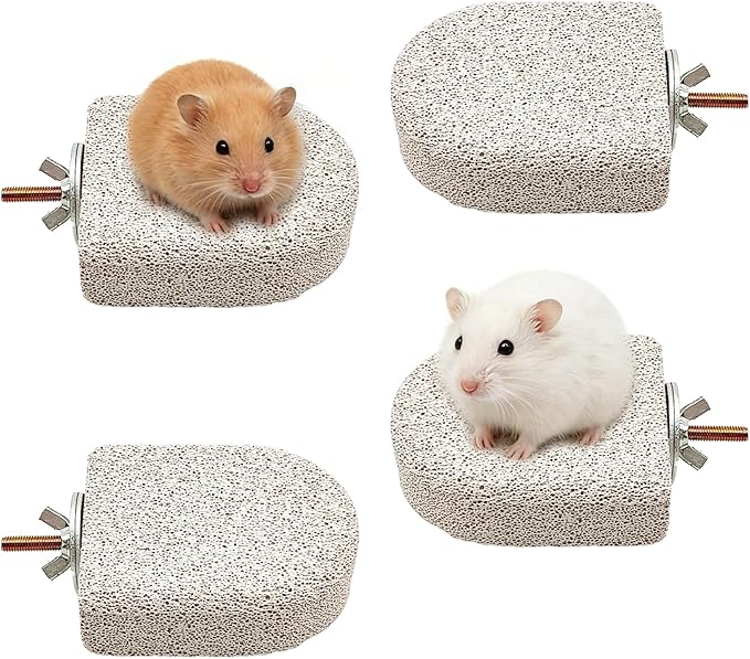 kathson 4PCS Hamster Climbing Ledge Platform, Hamster Lava Ledge, Pet Chewing GrindingToys Chinchillas Lava Block Toys Small Animals Cage Accessories for Guinea Pig, Squirrel, Gerbil, Bird