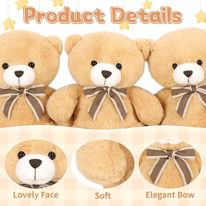 Tezituor Bulk Teddy Bears Stuffed Animal 14 Packs, Small Teddy Bear Bulk 12" for Baby Shower Decorations, Stuffed Bear Plush Toy for Wedding Birthday Christmas Party Decorations
