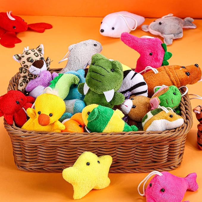 Sumind 42 Pcs Mini Stuffed Animals Toys Set Small Plush Keychain Decorations for Teacher Student Award, Carnival Prizes, Goodie Bags Filler, Christmas Valentine Easter Party Favors(Cute Style)