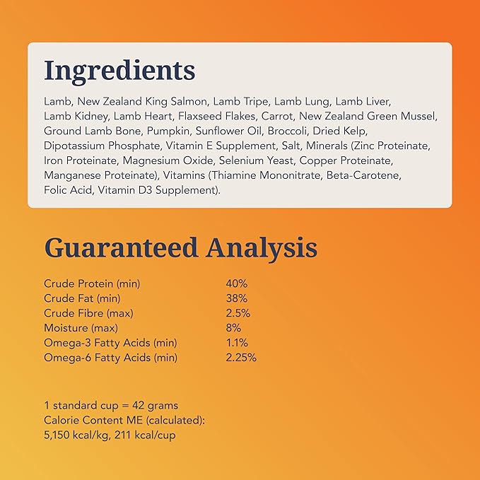 K9 Natural - Grain Free Freeze Dried Dog Food - Lamb & Salmon, 4lb