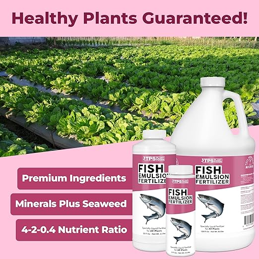 Fish Emulsion Fertilizer, Complete Fish Emulsion Plant Food, 1 Gallon (128 oz)