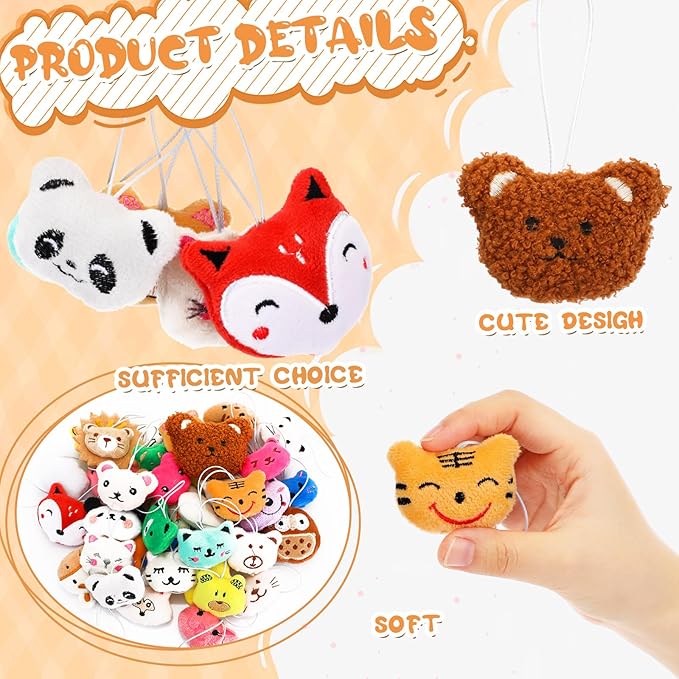 Sumind 42 Pcs Mini Stuffed Animals Toys Set Small Plush Keychain Decorations for Teacher Student Award, Carnival Prizes, Goodie Bags Filler, Christmas Valentine Easter Party Favors(Lovely Style)