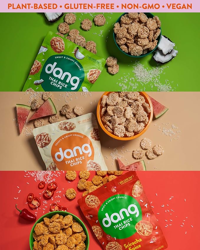 DANG Sticky Rice Chips | 3 Flavor Variety |Vegan, Gluten Free, Non Gmo Rice Crisps, Healthy Snacks Made With Whole Foods | 3.5 Oz Bags