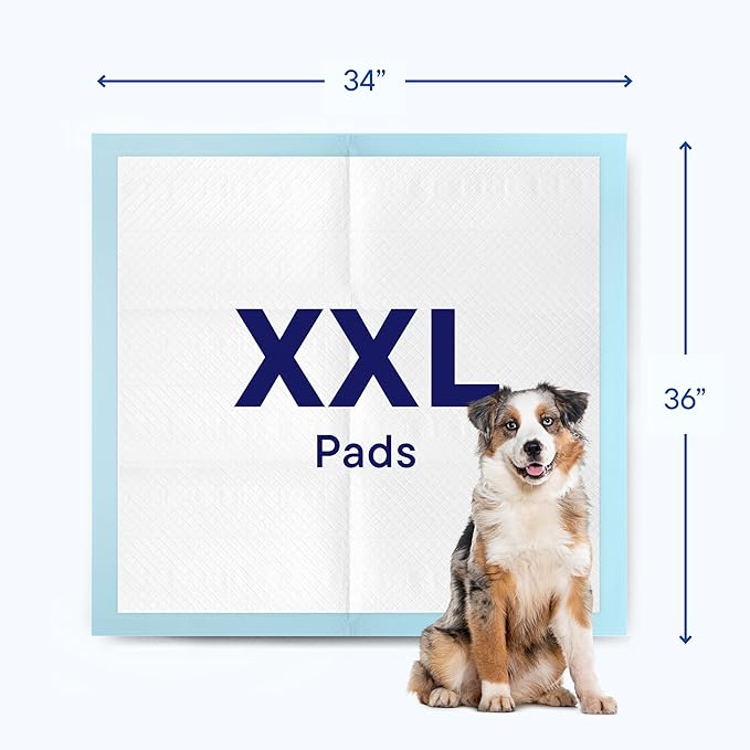 Puppy Pads Pet Pee Pads 34" x 36" [100-Count] Pet Training Disposable Pads, Extra Large Breed, Leak-Proof, Bulk Case Pack - for Golden Retrievers, Boxers, Great Danes, Heavy Duty Surface Protector