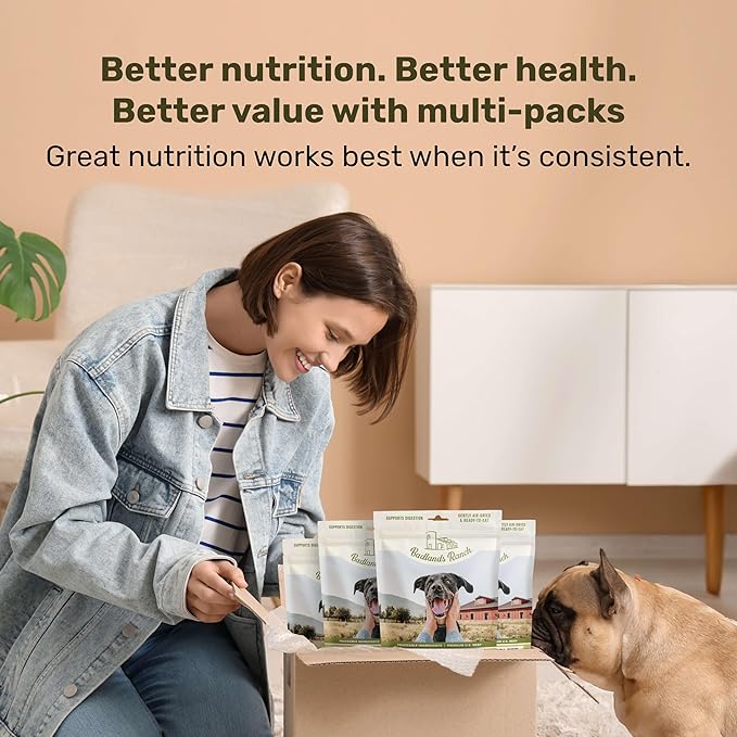 BADLANDS RANCH by Katherine Heigl- Superfood Complete, Air-Dried Adult Dog Food - High Protein, Zero Fillers, Superfood Nutrition (64 Ounce (Pack of 2), Beef)