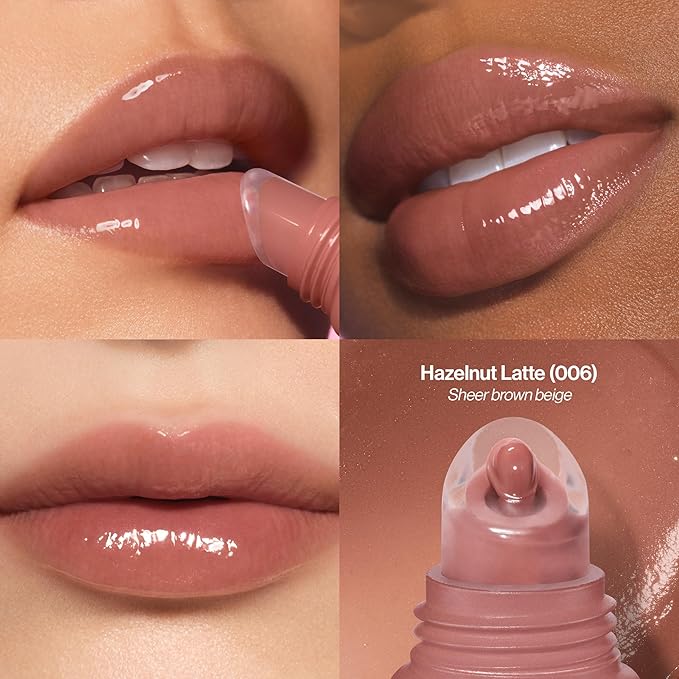 Revlon Glimmer Lip Treat Balm + Mask™, Overnight Peptide Lip Treatment, Hydrating, 006 Hazelnut Latte, 0.4 fl oz
