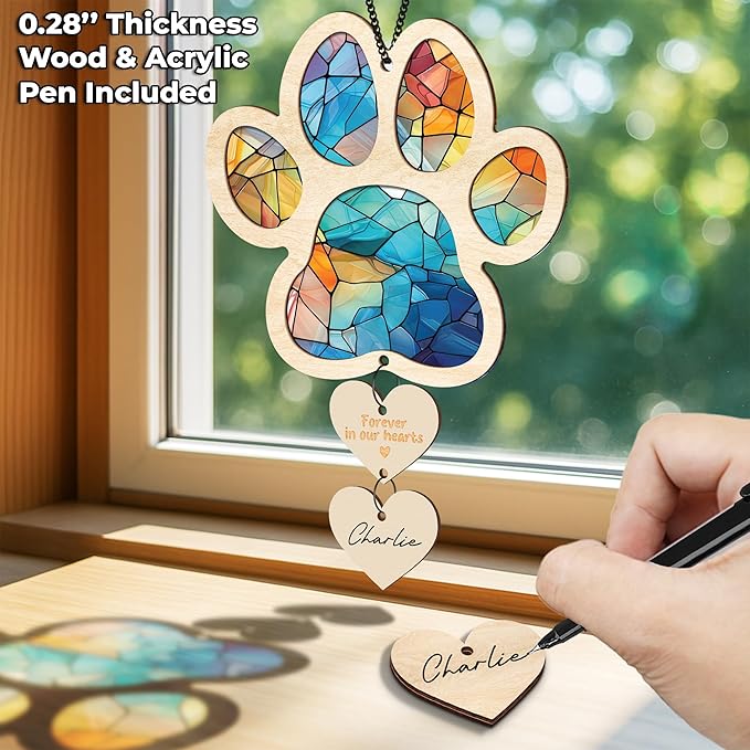 Pet Memorial Ornament for Christmas Tree Xmas Hanging Dog Cat Ornament Sympathy Gift Loss of Pet Passing Away Bereavement Keepsake for Pet Lover Ideas Gift in Loving Memory of Pet PS24-N4