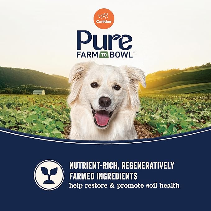 Canidae Pure Farm to Bowl Pasture-Raised Lamb with Goat & Venison Meals, Adult, Grain-Free Dry Dog Food, 12lb