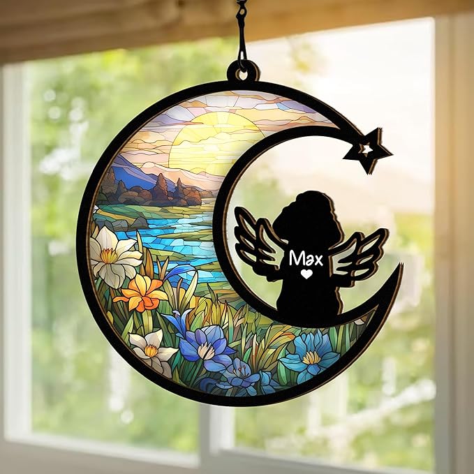 Chillever Poodle Memorial Suncatcher – Custom Pet Loss Ornament, Dog Breed Sympathy Keepsake
