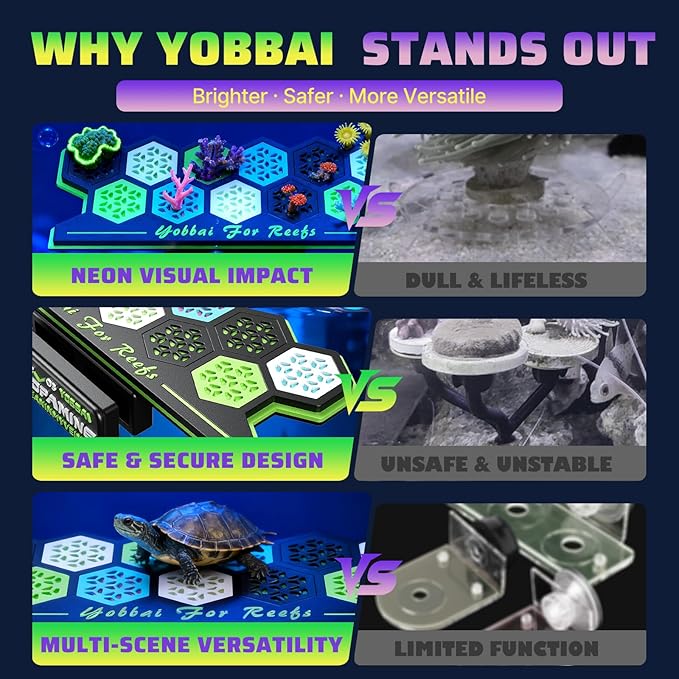 Magnetic Coral Frag Rack for Reef Tank, Saltwater Aquarium Frag Holder with 11 Slots & 13 Frag Plugs, Strong Magnet Glass Mount (Up to ~2cm), Multi-Use Aquarium & Hydroponic Plant / Reptile Display Stand