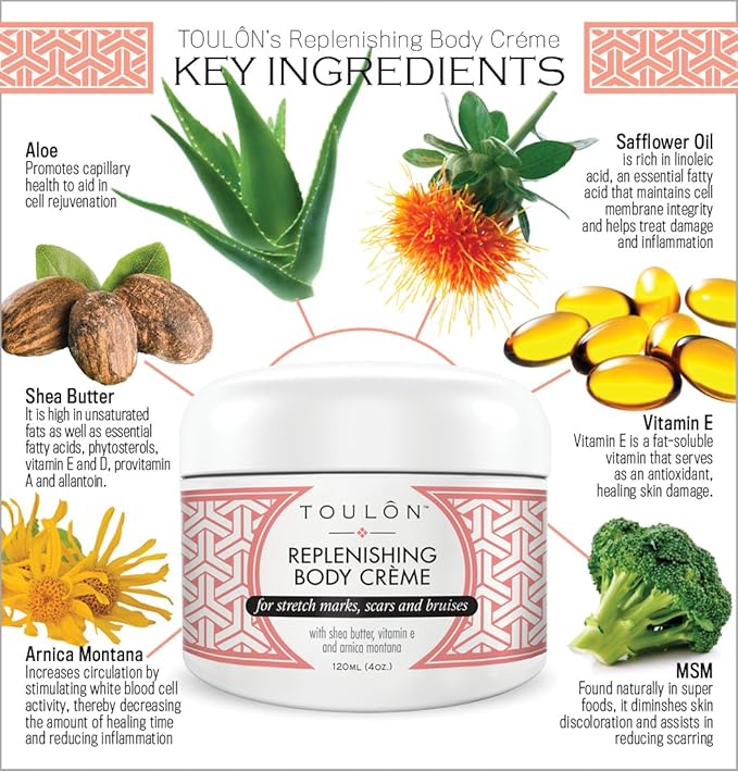 Bruise Cream with Arnica Montana, Shea Butter & Vitamin E: Repair Heal Bruises, Stretch Marks Cream & Scars: 4 oz. For Seniors, Elderly, Women and Men