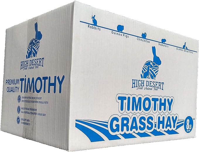High Desert 2nd Cutting Timothy Hay for Rabbits, Guinea Pigs, Chinchillas and Small Pets, Soft Leafy for Daily Feeding and Digestive Health, Natural Rabbit Food and Guinea Pig Hay for Hay, 8 Lb Box