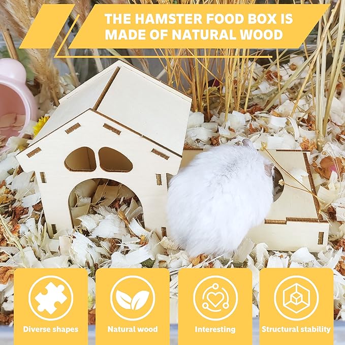 Guinea Pig Foraging Toys, Small Animals Hide Treats Foraging Puzzle Toys,Wooden Foraging Game Interactive Enrichment Toy for Rabbits, Hamsters, Bunny, Chinchillas, Rats and Gerbils