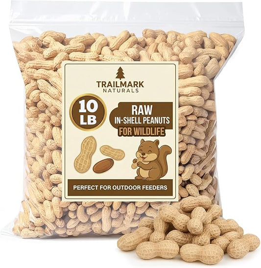 10 LB - Raw Peanuts For Squirrels, Raw In Shell Peanuts For Birds and Wildlife- Squirrel Food, Wild Bird Seed - Grown in The USA