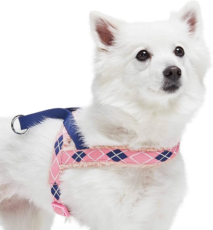 Blueberry Pet Soft & Comfy Scottish Argyle Fleece Padded Dog Harness