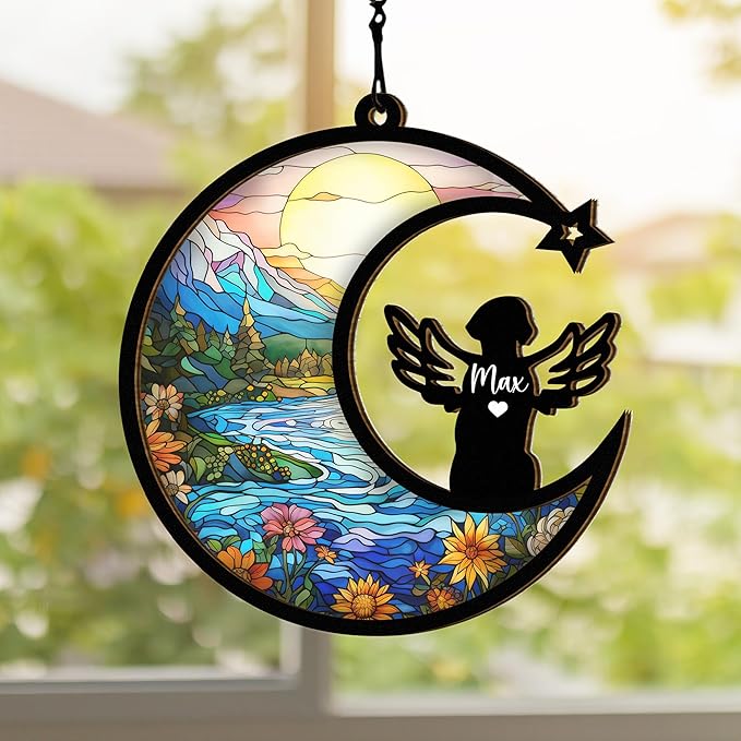 Chillever Vizsla Memorial Suncatcher – Personalized Pet Loss Keepsake, Dog Breed Remembrance Gift