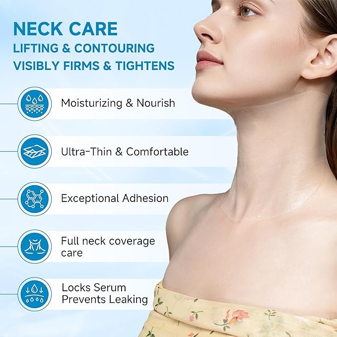 Face set + Neck Mask(8PCS each pack)，Glown 6-Piece Hydrating Skincare Set with Vitamin C & Niacinamide,HONLINK Face Care Kit Includes Toner, Faical Serum,Cleanser,Moisturizer, Eye Cream & Body Lotion