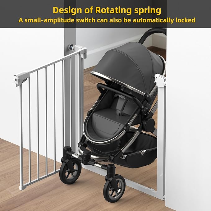 Easy Step Walk-Thru Baby Gate – Adjustable Safety Gate for Babies & Pets, Pressure Mount Kit, Includes Wall Cups – 29.7-59.8W x 30.5H, Auto-Close